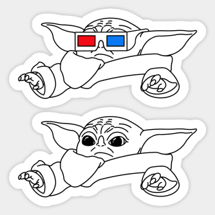 Alien wearing 3D glasses (2) Sticker